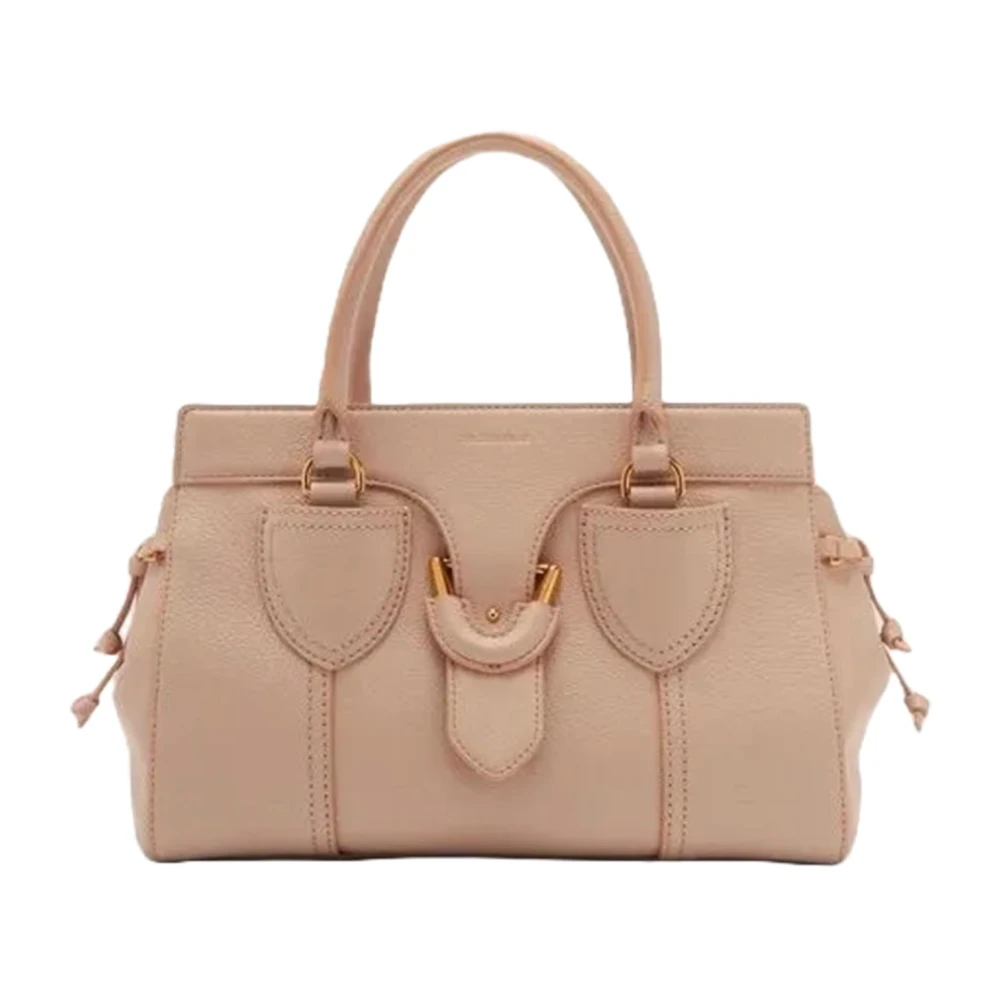 Coccinelle Leren handtas met ritssluiting Beige Dames