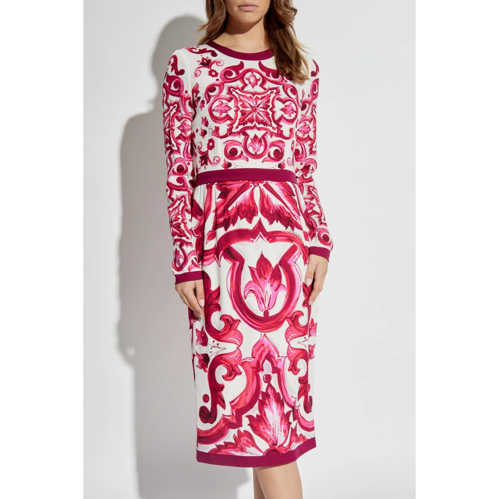 Dolce & Gabbana Jurk met Majocila patroon Pink Dames