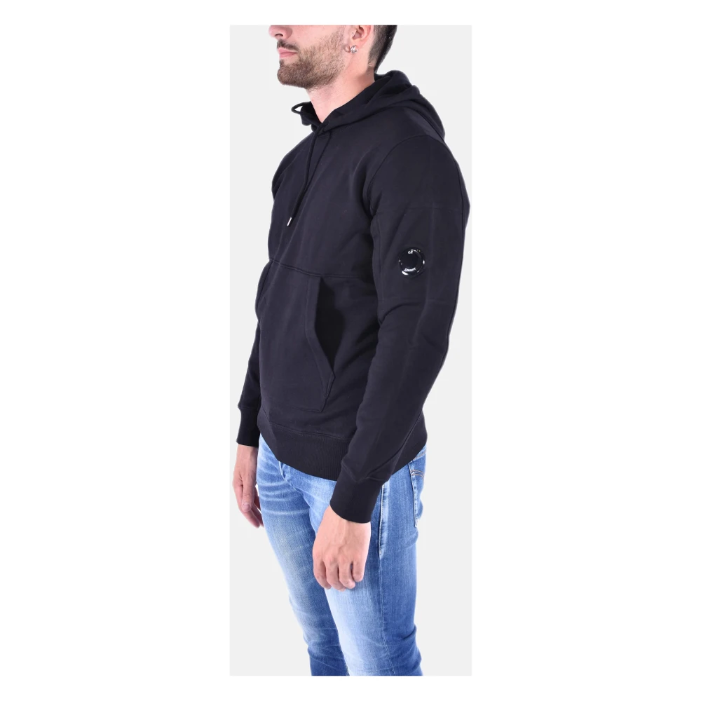 C.P. Company Diagonaal Verhoogd Fleece Hoodie Black Heren