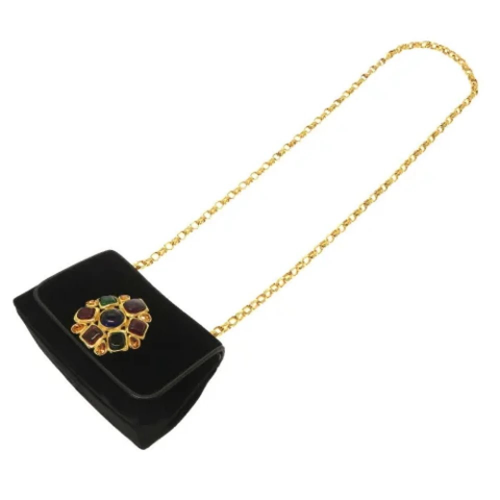 Chanel Vintage Pre-owned Suede shoulder-bags Black Dames