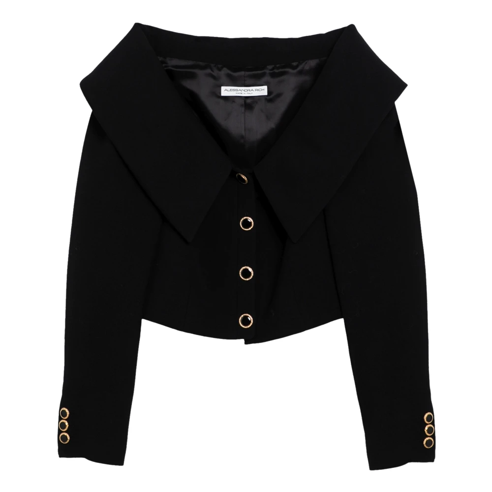 Alessandra Rich Korte Cardigan Trui Black Dames