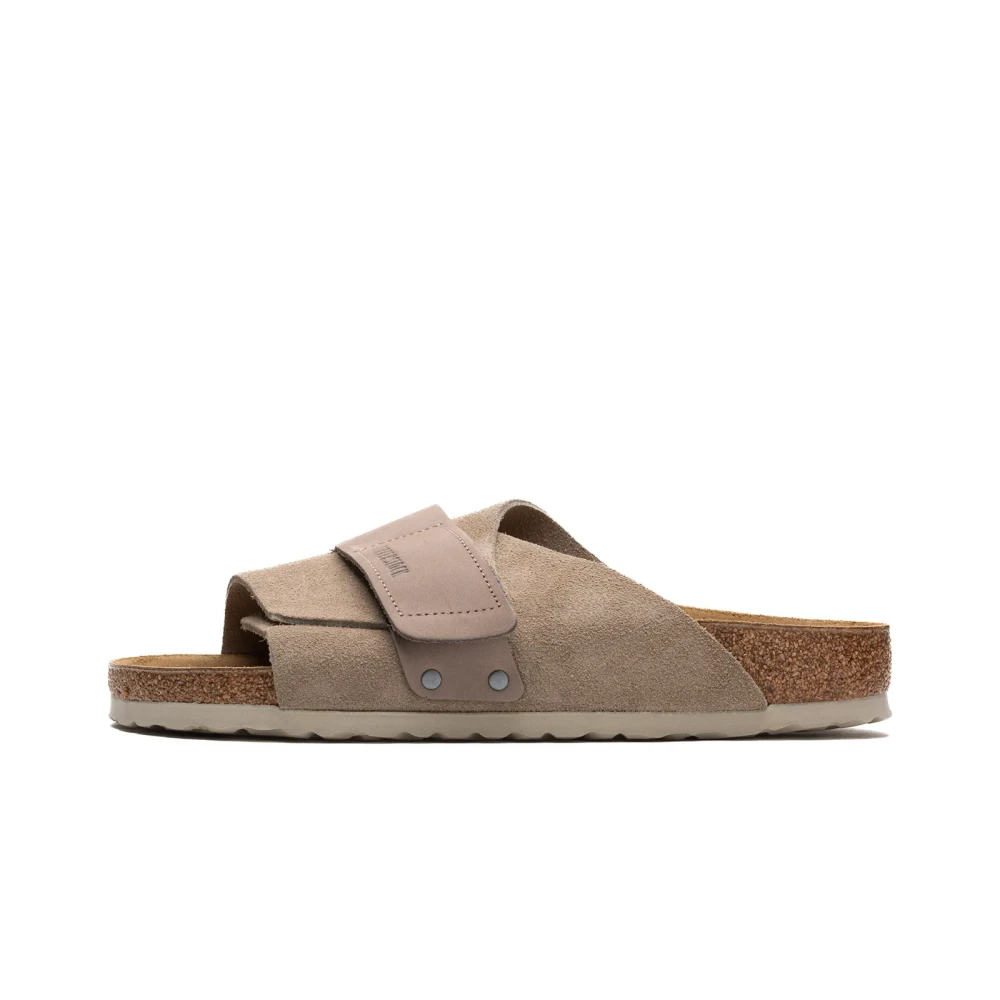 Birkenstock Men's Beige Sliders, 4 Uk, Kyoto Nubuck Sandals