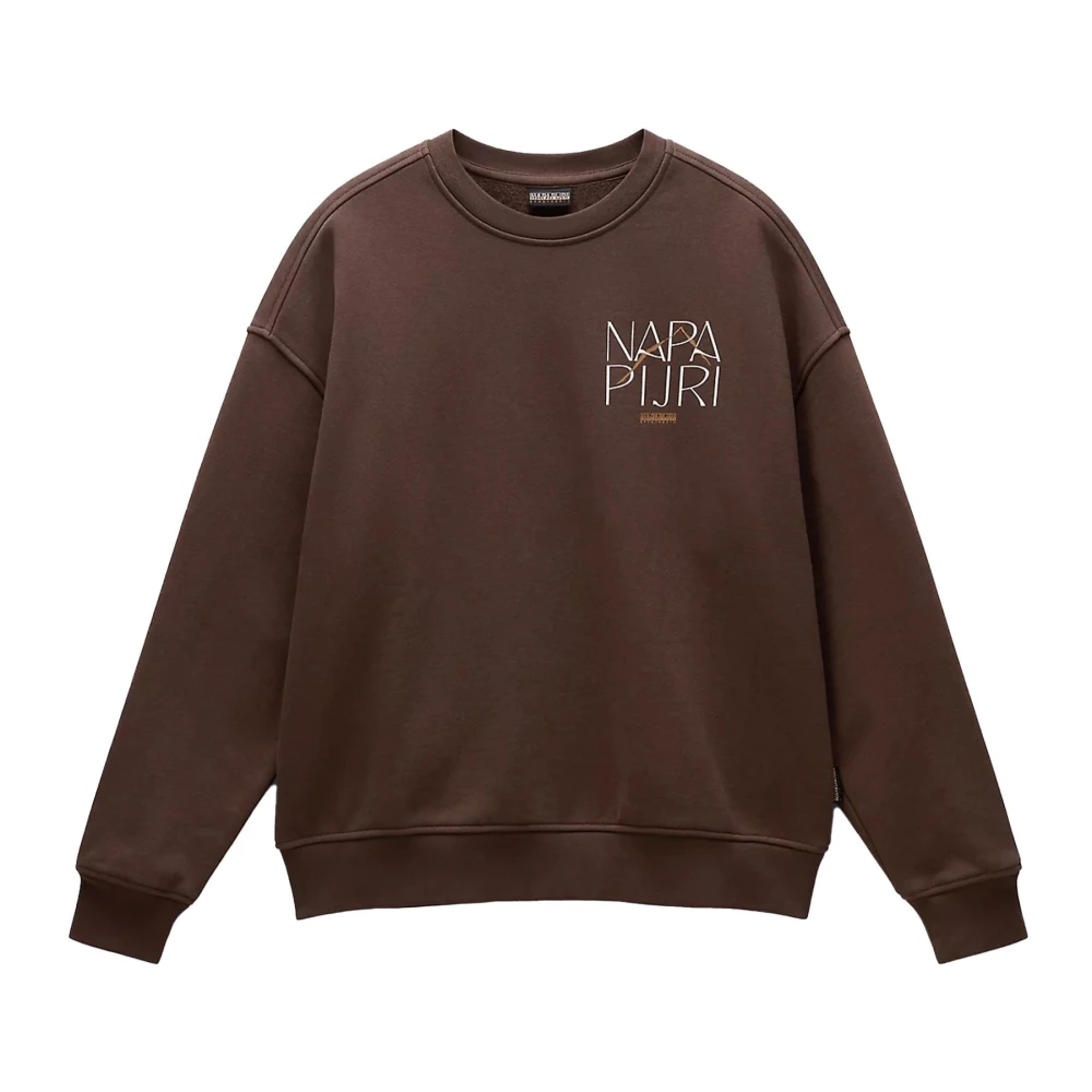 Napapijri Gezellige Oversized Crewneck Sweatshirt Brown Dames
