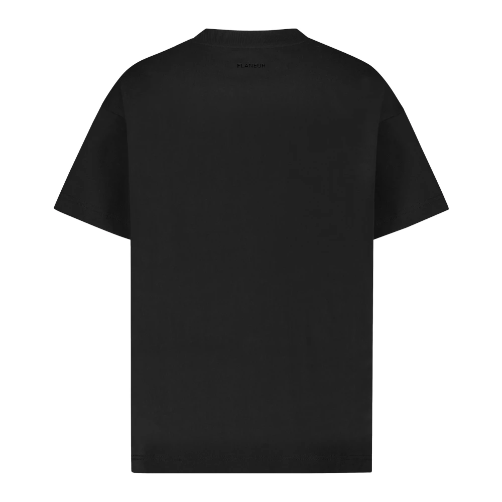 Flâneur Geëmbosseerd Zwart T-shirt Black Heren