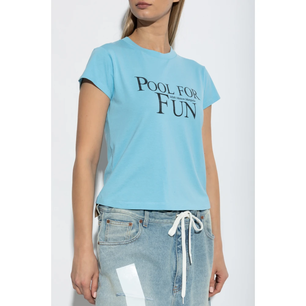 MM6 Maison Margiela T-shirt met print Blue Dames