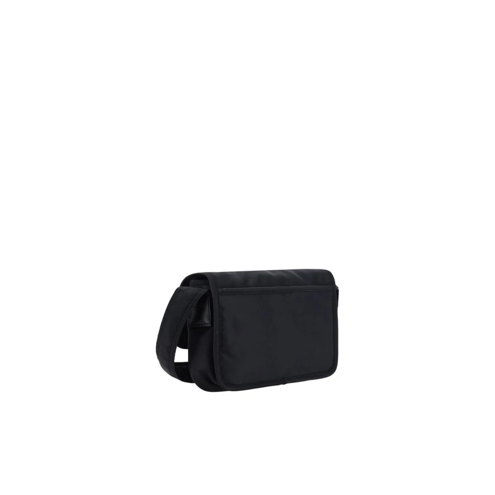 Saint Laurent Zwarte Schoudertas met YSL-logo Black Heren