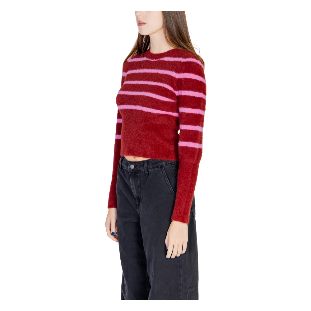 Only Gestreept Langemouw Gebreid Rood Red Dames