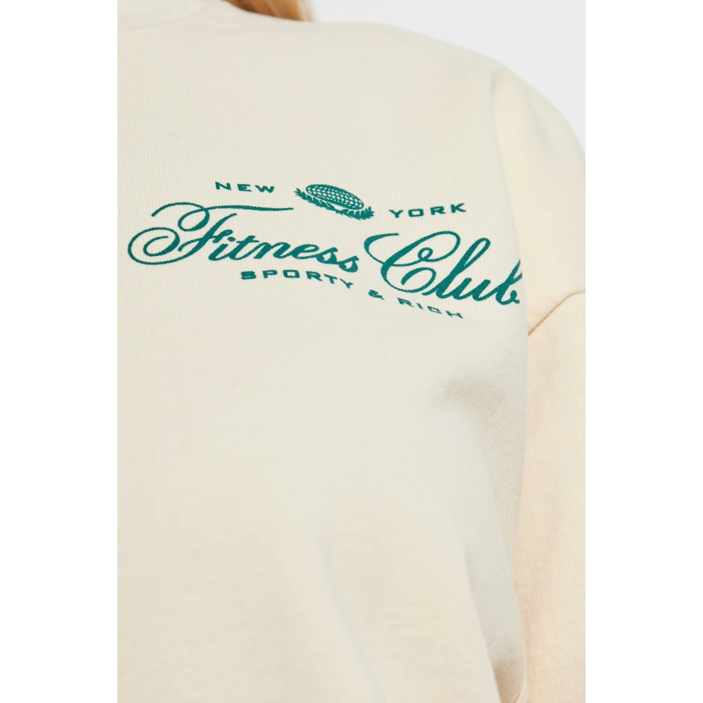 Sporty & Rich Sweatshirt uit de Fitness World collectie Beige Unisex