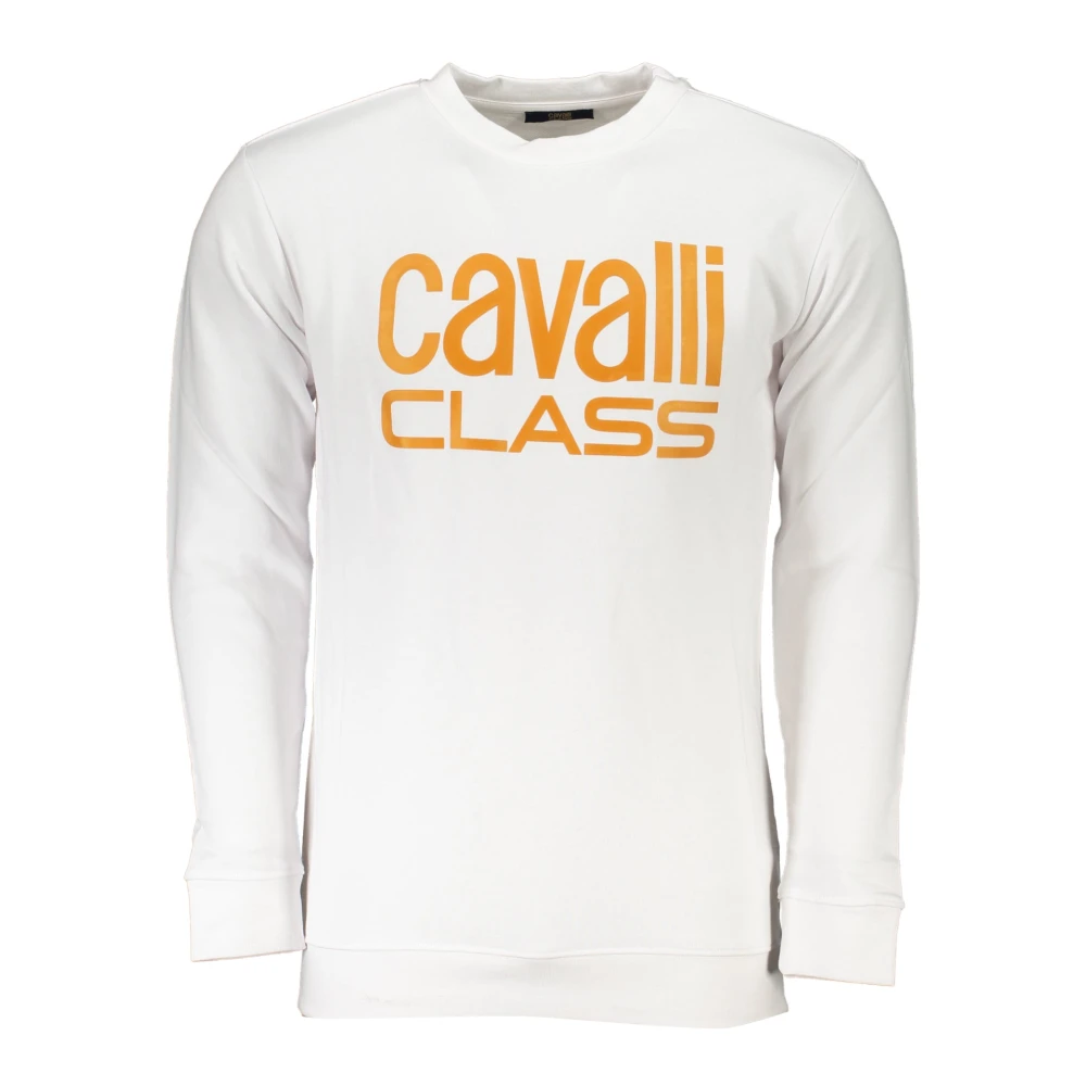 Cavalli Class Witte Sweatshirt met Print en Lange Mouwen White Heren