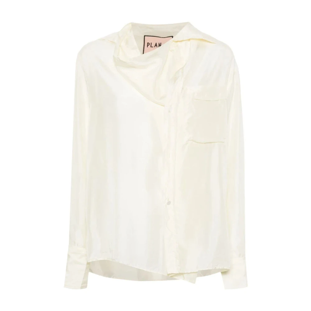 Plan C Boter Shirt Lange Mouw Beige Dames
