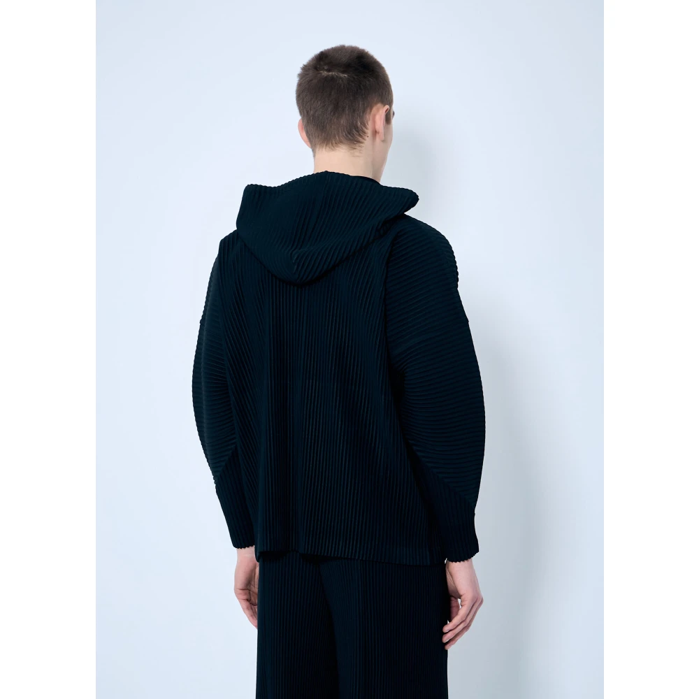 Issey Miyake Geplooide capuchontrui Black Heren