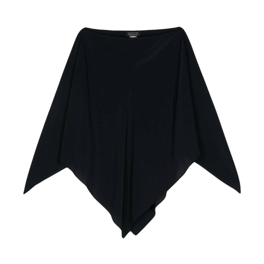 Gianluca Capannolo Blauwe Zijden Satijnen Cape Jas Blue Dames