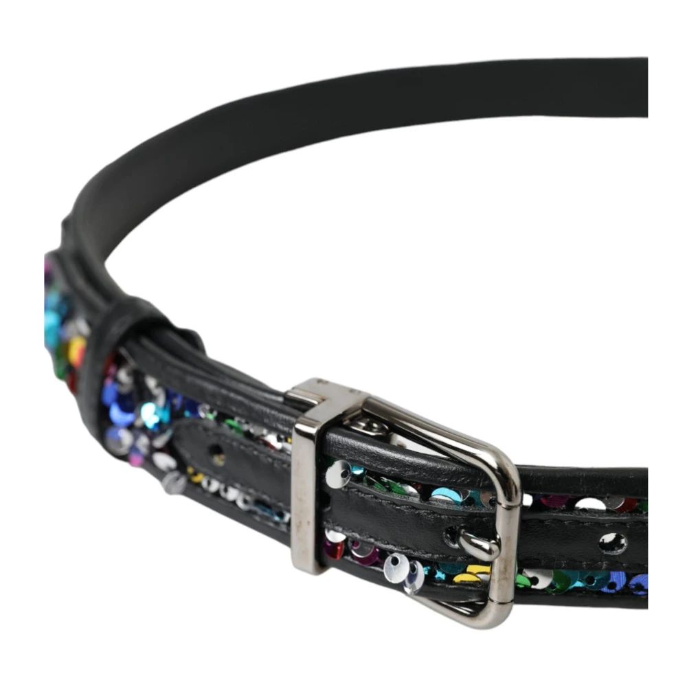 Dolce & Gabbana Paillet Metal Gesp Riem Multicolor Dames