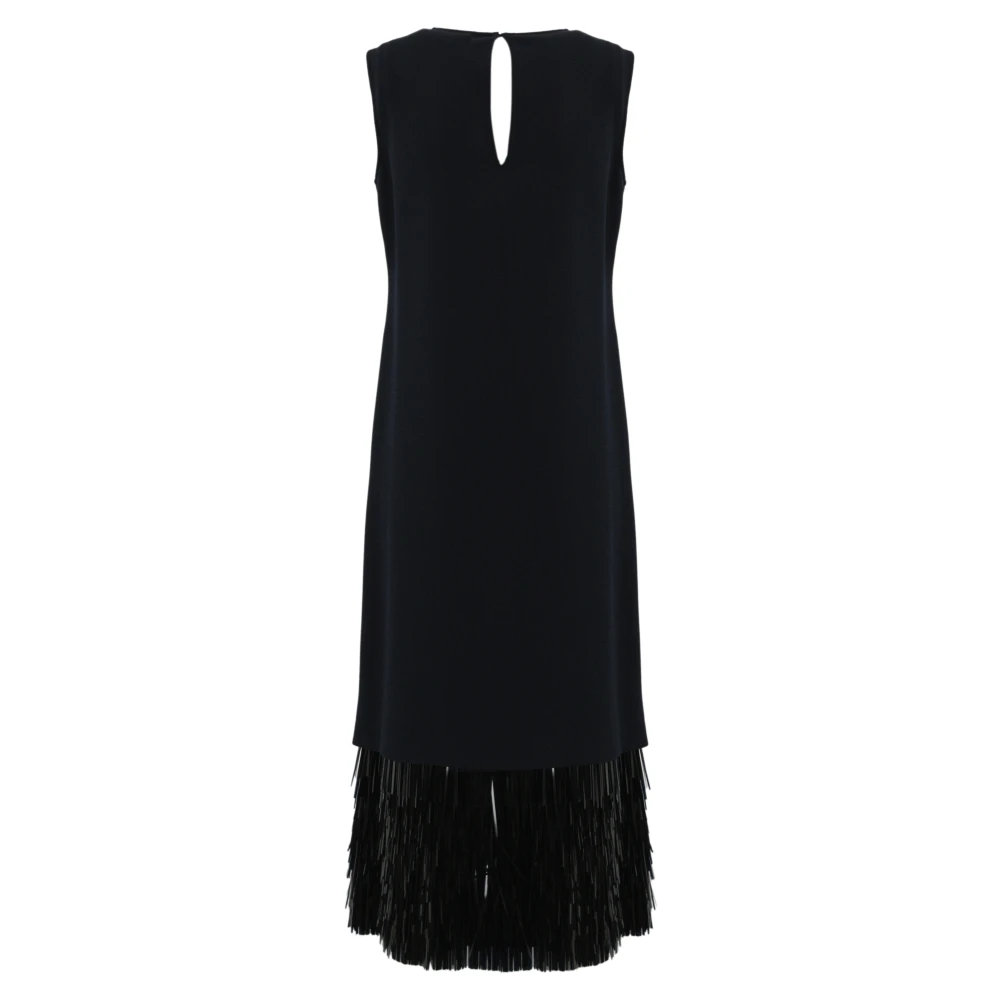 Liviana Conti Blauwe franje crêpe jurk Blue Dames