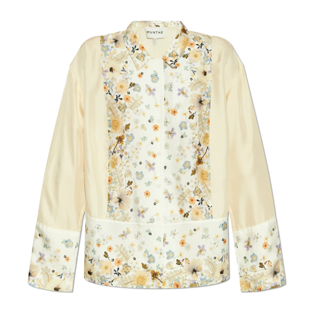 Munthe Elegante Bloemen Zijden Shirt Multicolor Dames
