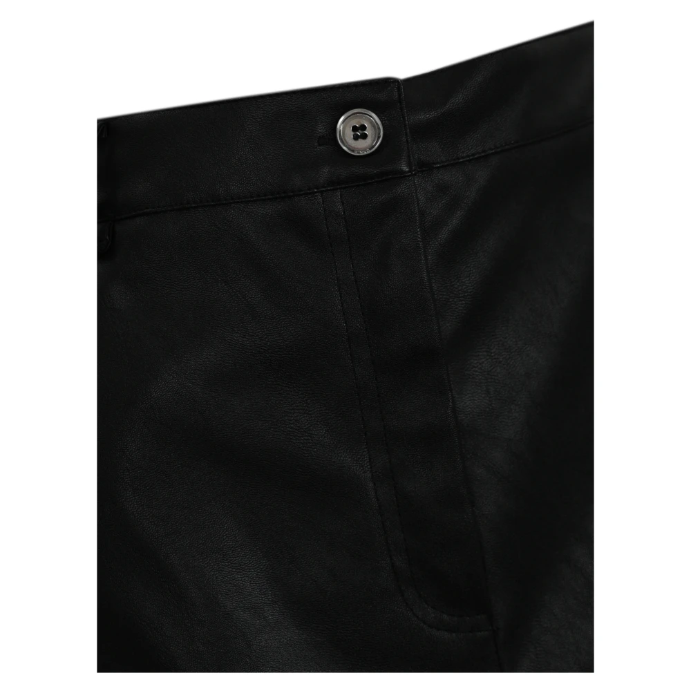 pinko Zwarte imitatieleren midi-rok Black Dames