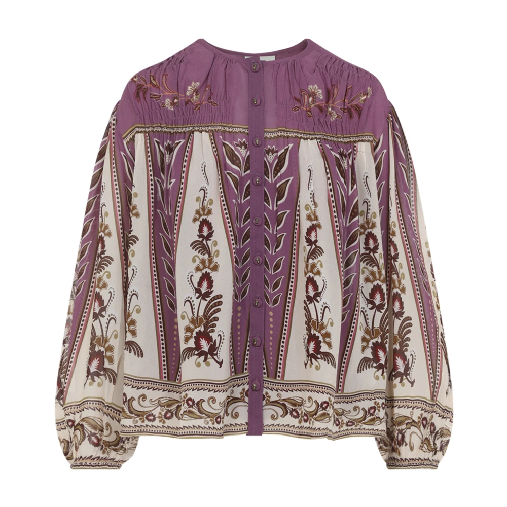 Farm Rio Women's Multicolor Blouses, S, Ainika Delicate Blouse