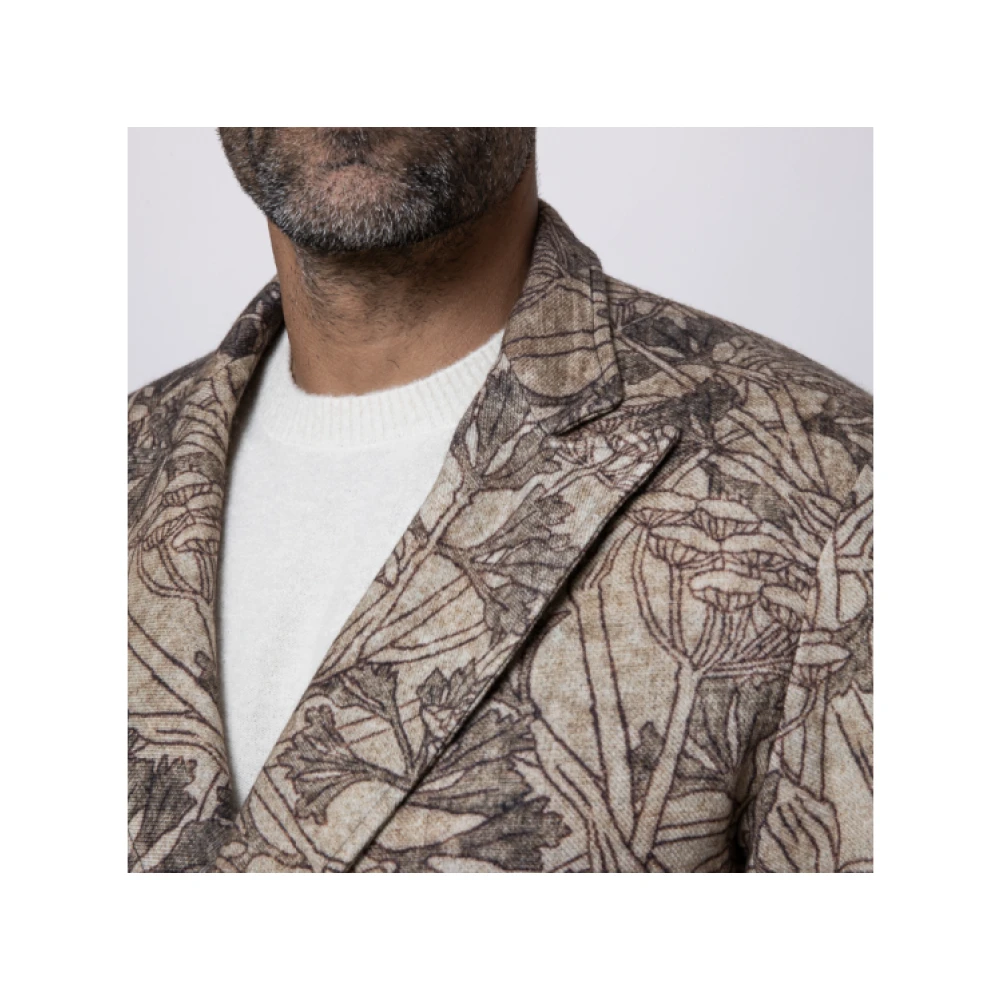 Pierre-Louis Mascia Bloemen Bruine Blazer Jas Multicolor Heren