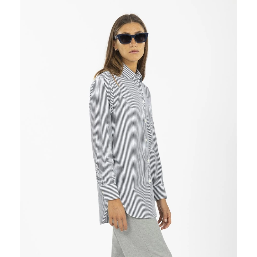Officine Générale Oversized Gestreepte Shirt Met Knoopsluiting Multicolor Dames
