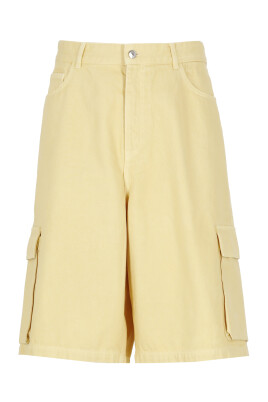 gul-bomuld-bermuda-shorts-med-lommer