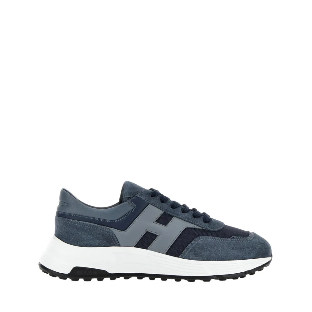 Hogan Blauwe suède sneakers met memory foam Heren Schoenen