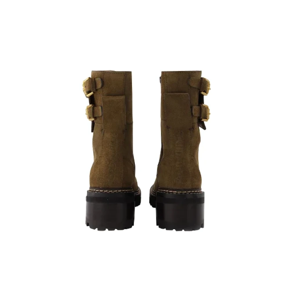 Chloé Pre-owned Leather boots Green Dames