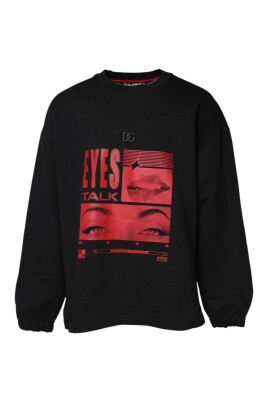 black-graphic-print-pullover-sweater