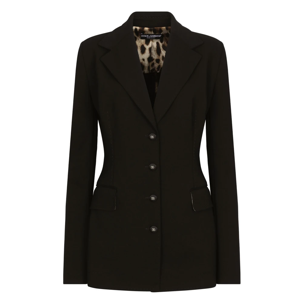 Dolce & Gabbana Zwarte Jas Black Dames