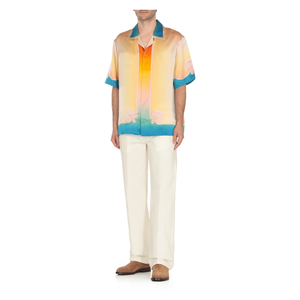 Casablanca Souvenir Zijden Twill Overhemd Multicolor Heren