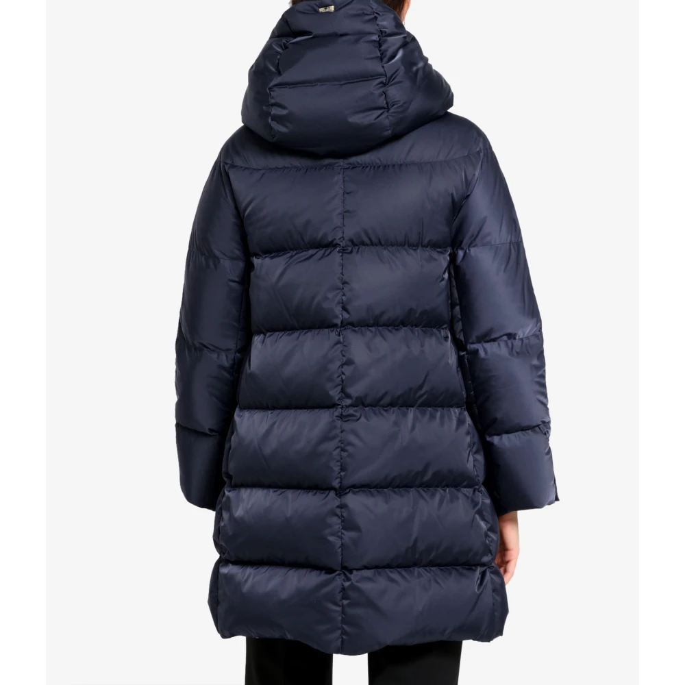 Herno Blauwe Glanzende Donsjas Blue Dames