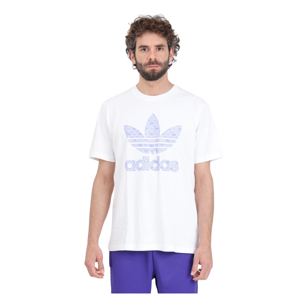 Adidas Originals Wit Monogram T-shirt Regular Fit White Heren