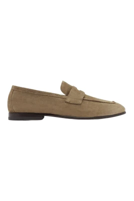 Grå mocka Penny Loafers