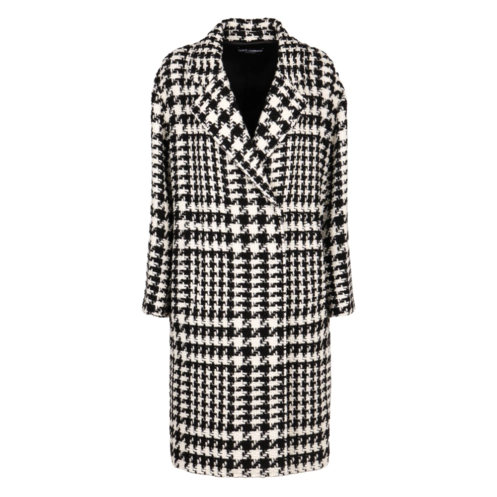 Dolce & Gabbana Houndstooth Oversize Wollen Jas Multicolor Dames