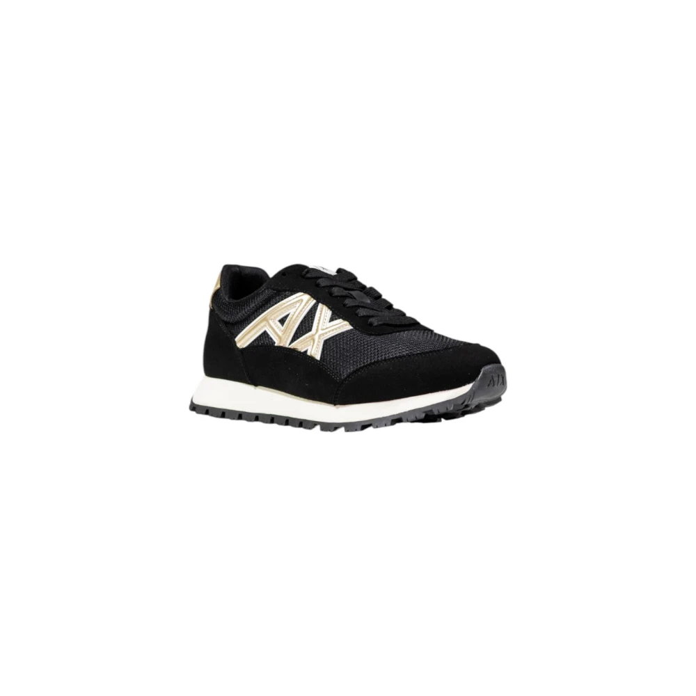 Armani Exchange Black Sneakers In Mesh And Microsuede - Image 4