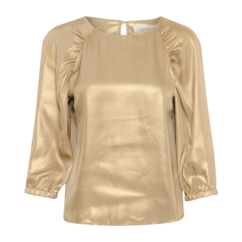 Part Two Gouden Metallic Blouse met Schouder Effecten Yellow Dames