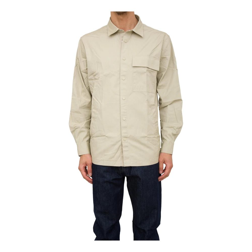 Armani Exchange Men's Beige Shirt For Stylish Look 2XL