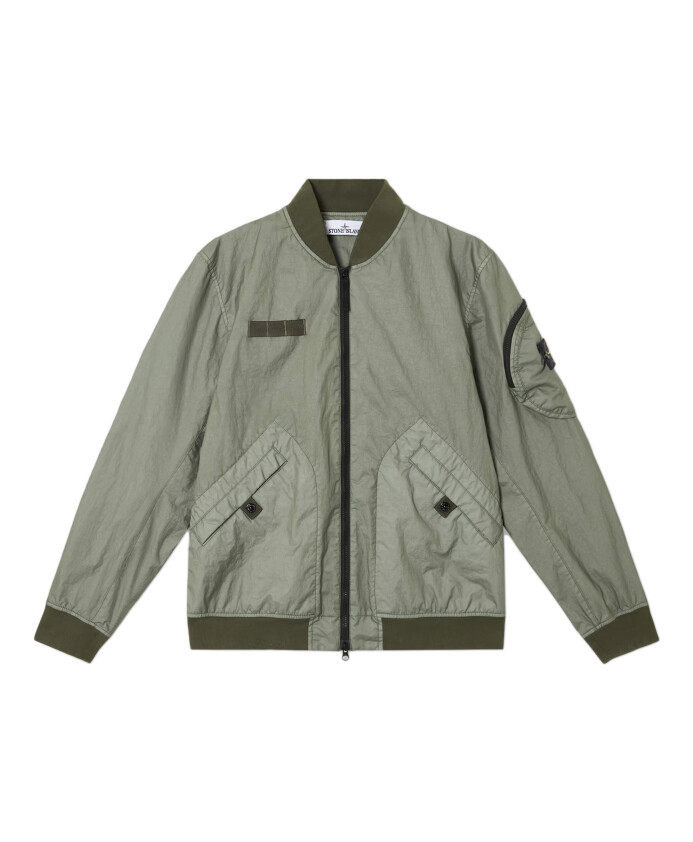 veste-bomber-verte-en-nylon-avec-details-uniques
