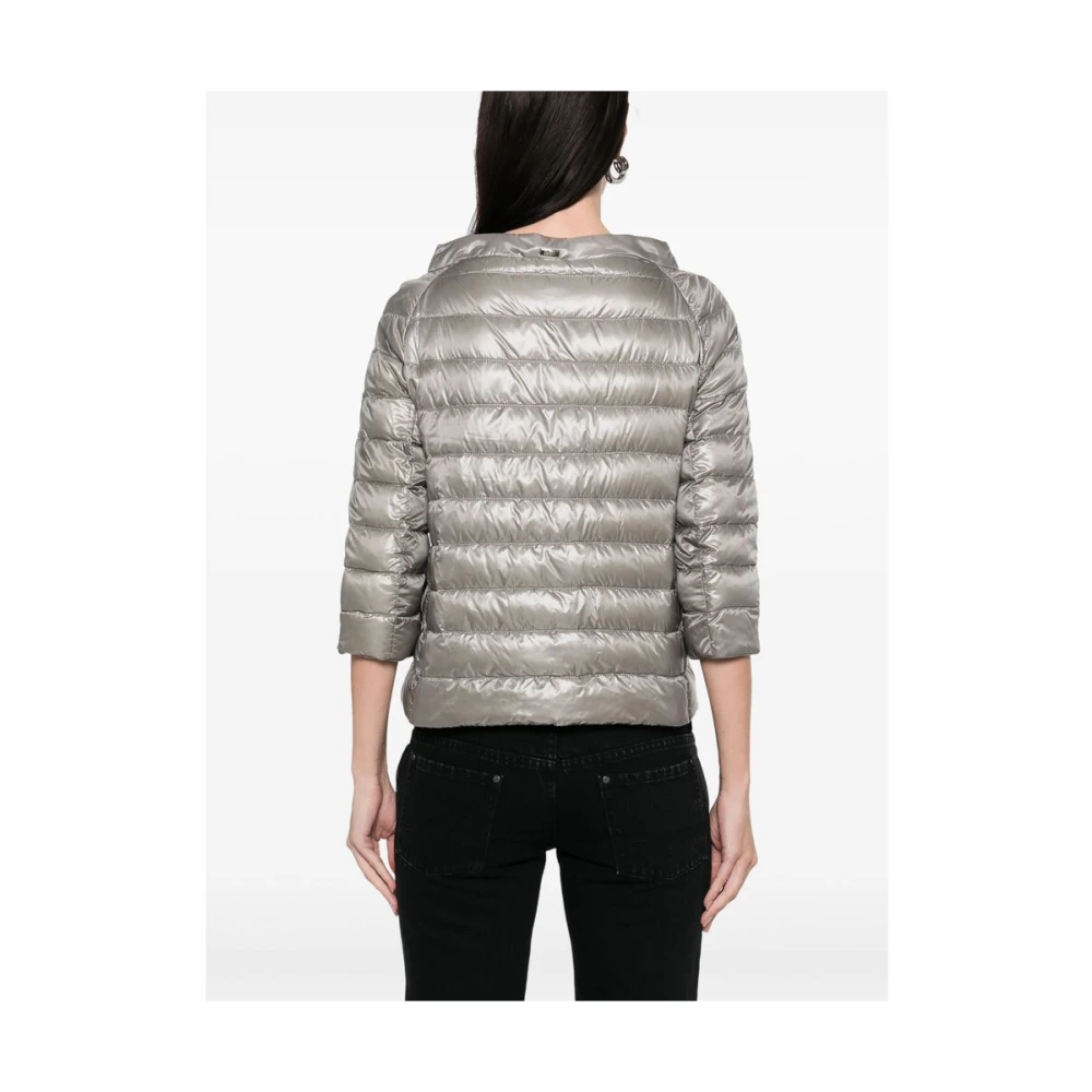 Herno Verborgen drukknoopsluiting lichtgewicht jas Gray Dames