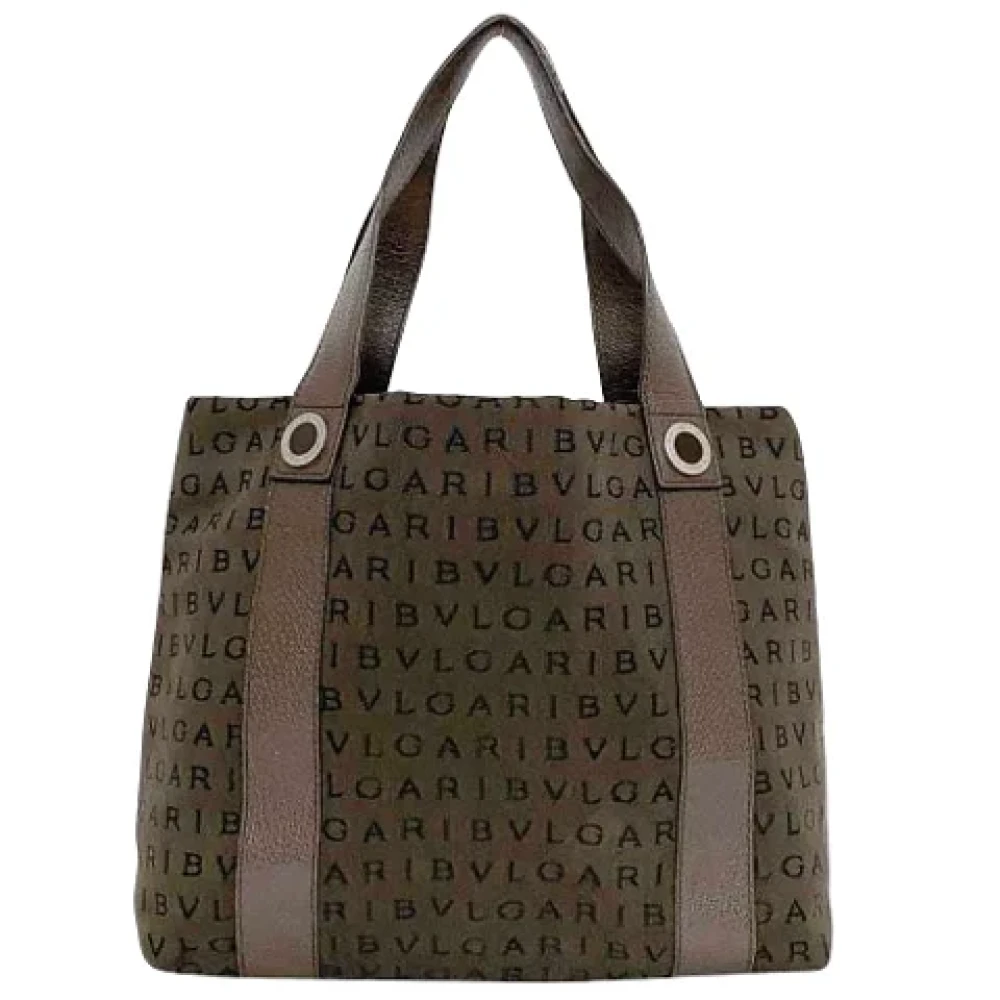 Bvlgari Vintage Pre-owned Canvas shoulder-bags Brown Dames