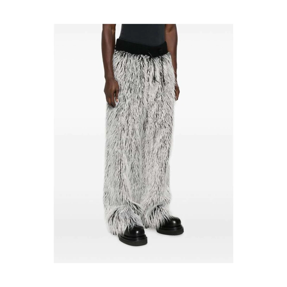 Dolce & Gabbana Faux-Fur Op Maat Gesneden Broek White Heren