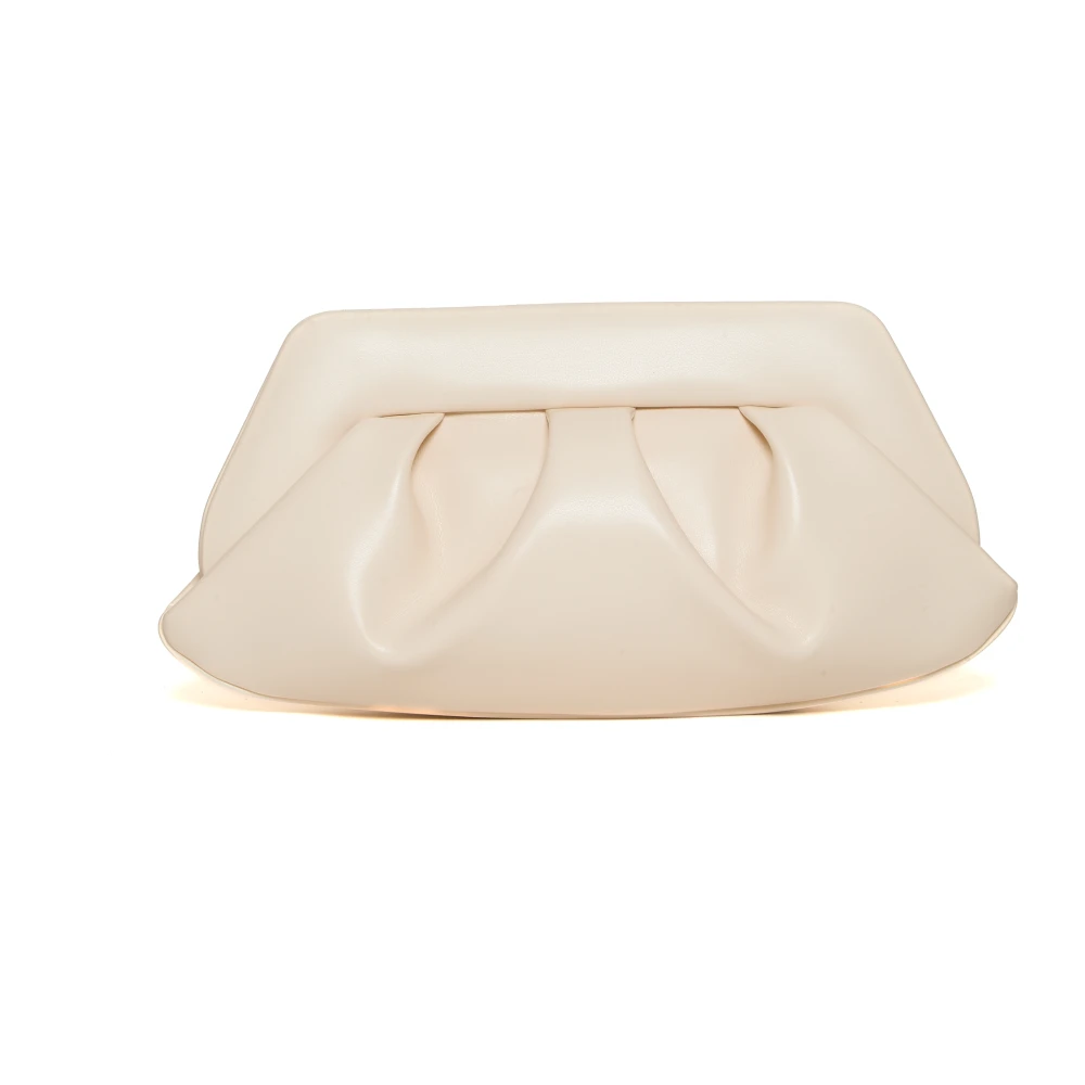 THEMOIRè Beige Leren Clutch Tas Beige Dames