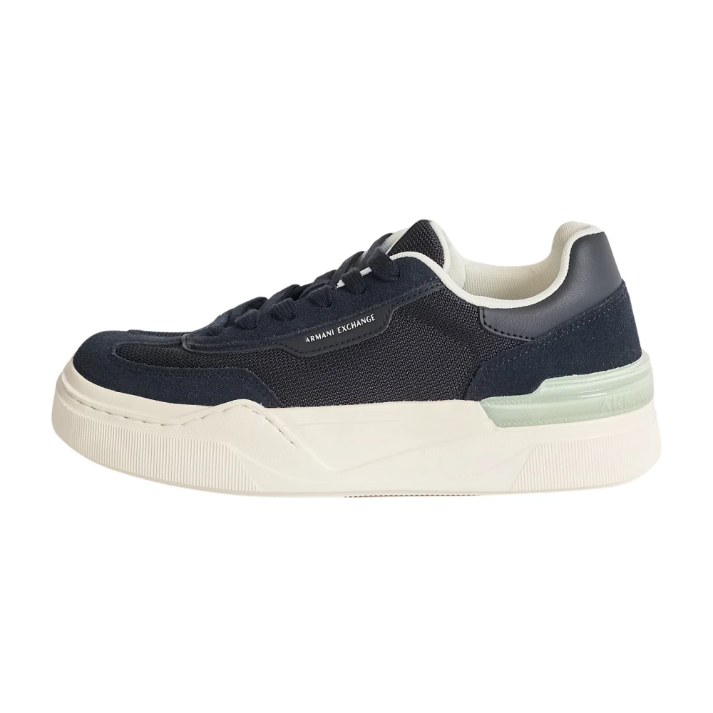 Armani Exchange Homme Bleu - Baskets En Tissu Technique - Chaussures - Taille: 41 Eu