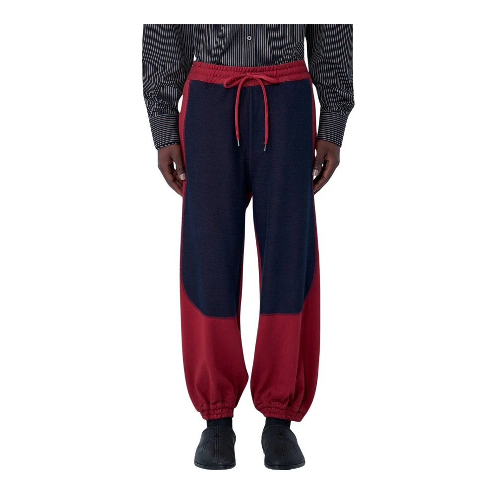 Vivienne Westwood Men's Red Contrast Panel Joggers - Sweatpants - S - Trousers