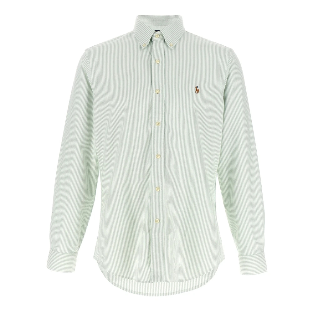 Polo Ralph Lauren Green Casual Shirts, Male, S, Custom Fit Striped Oxford Shirt