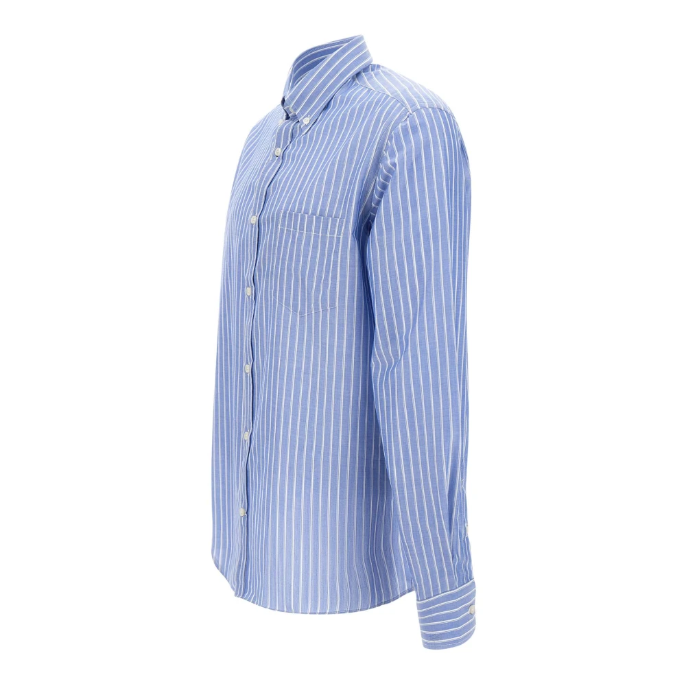 PAUL & SHARK Blauw Gestreept Katoenen Poplin Overhemd Blue Heren