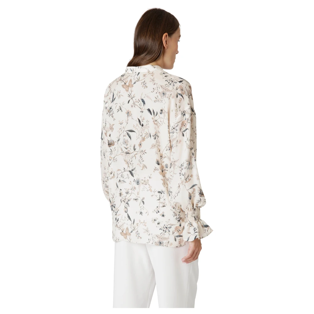 Eleventy Gedrukte Koreaanse Kraag Shirt Multicolor Dames
