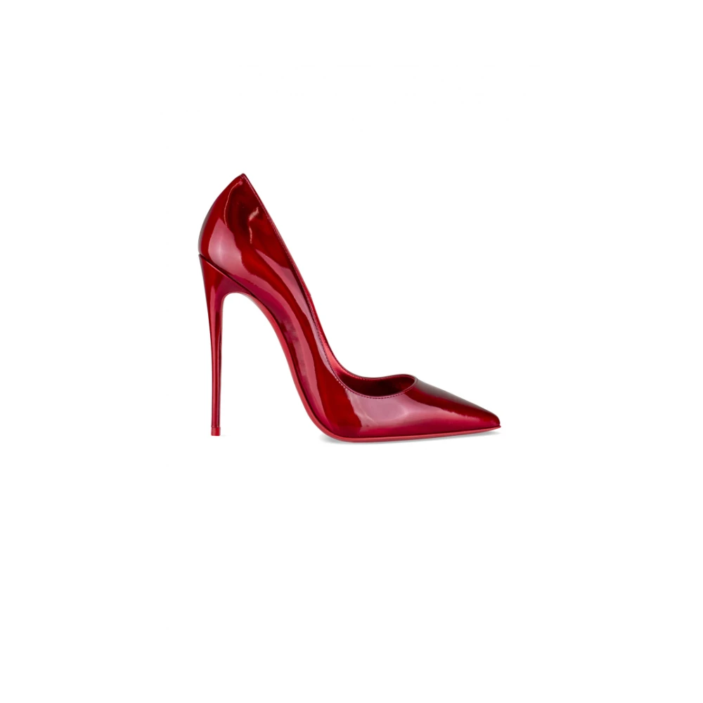 Christian Louboutin Röda Holografiska Patentläder Pumps Red, Dam