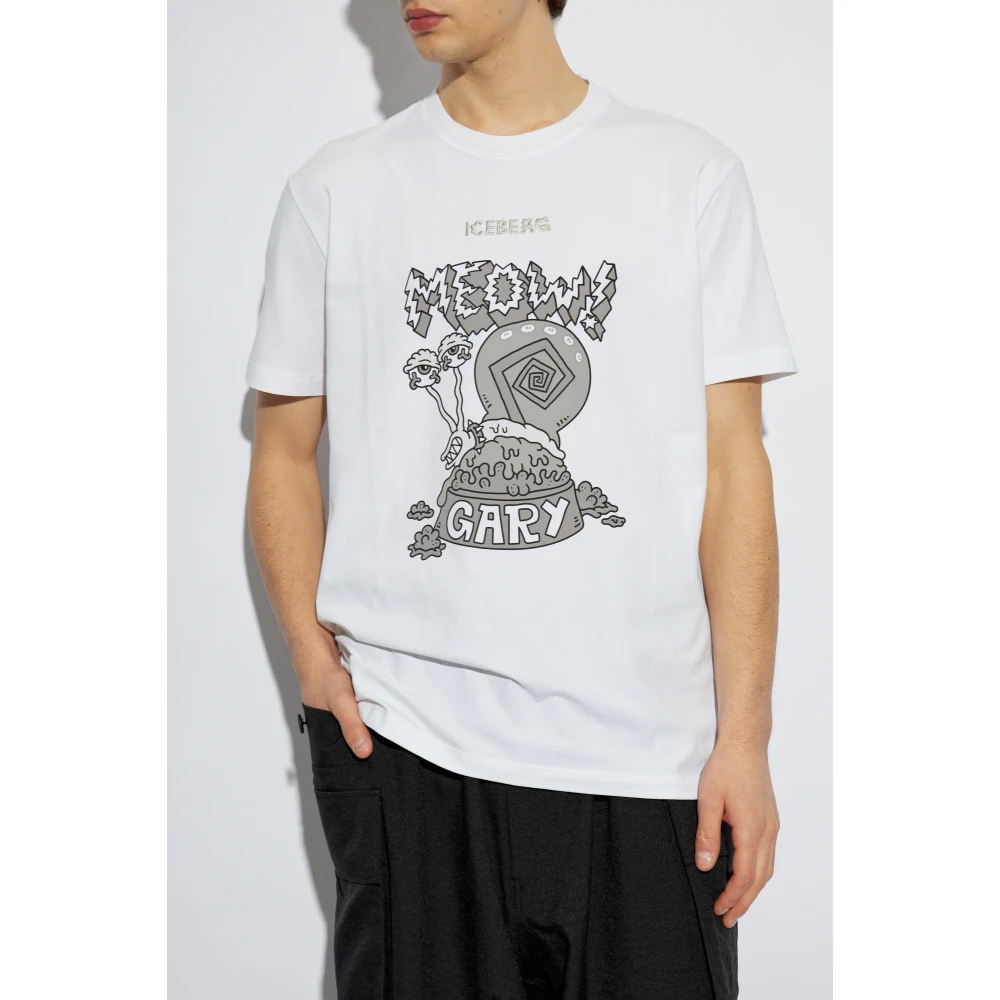Iceberg Bedrukt T-shirt White Heren