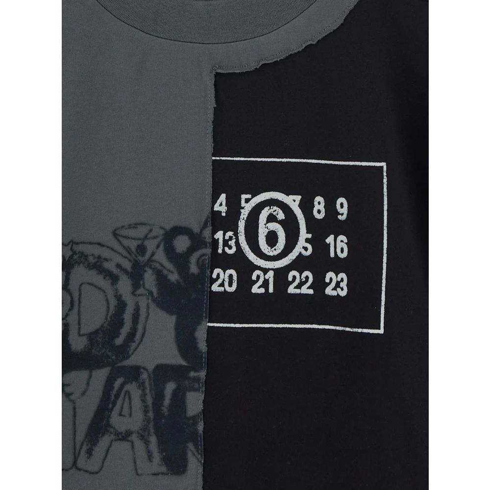 MM6 Maison Margiela Katoenen Logo T-shirt Gray Dames
