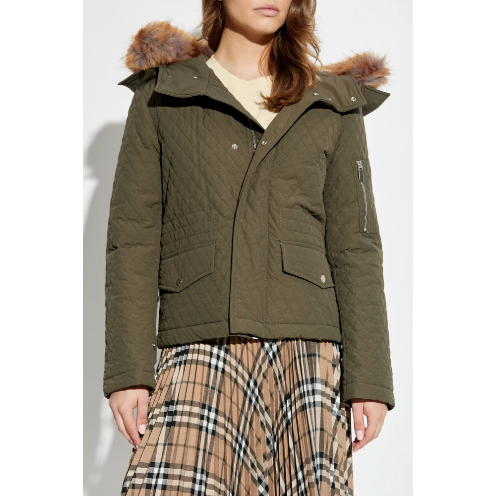 Burberry Jas met afneembare kraag Green Dames